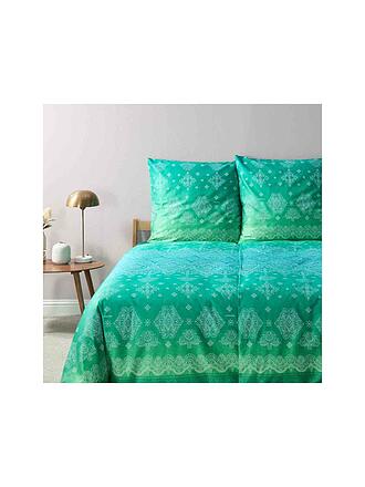BASSETTI | Linge de lit en satin KERALA 2x 70x90cm / 200x200cm Vert