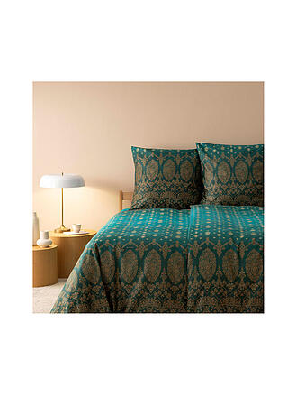 BASSETTI | Linge de lit en satin 70x90cm / 140x200cm GOLD DECOR Vert émeraude