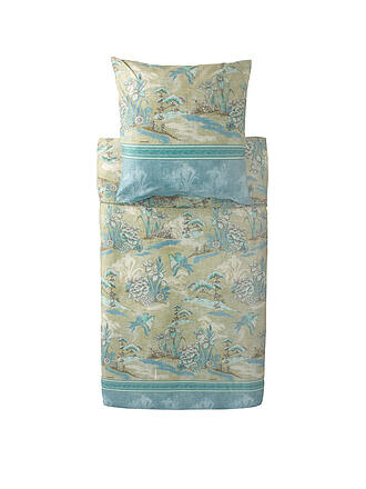 BASSETTI | Linge de lit en satin 70x90cm / 140x200cm ACQUAFORTE Vert