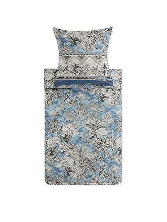 BASSETTI | Linge de lit en satin BOBOLI 70x90cm/140x200cm Bleu fumé