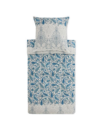 BASSETTI | Linge de lit en satin MONNALISA 2x 70x90cm / 200x200cm Raucblau