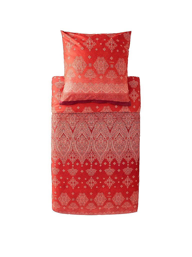 BASSETTI Linge de lit en satin 70x90cm / 140x200cm KERALA Bordeaux rouge foncé