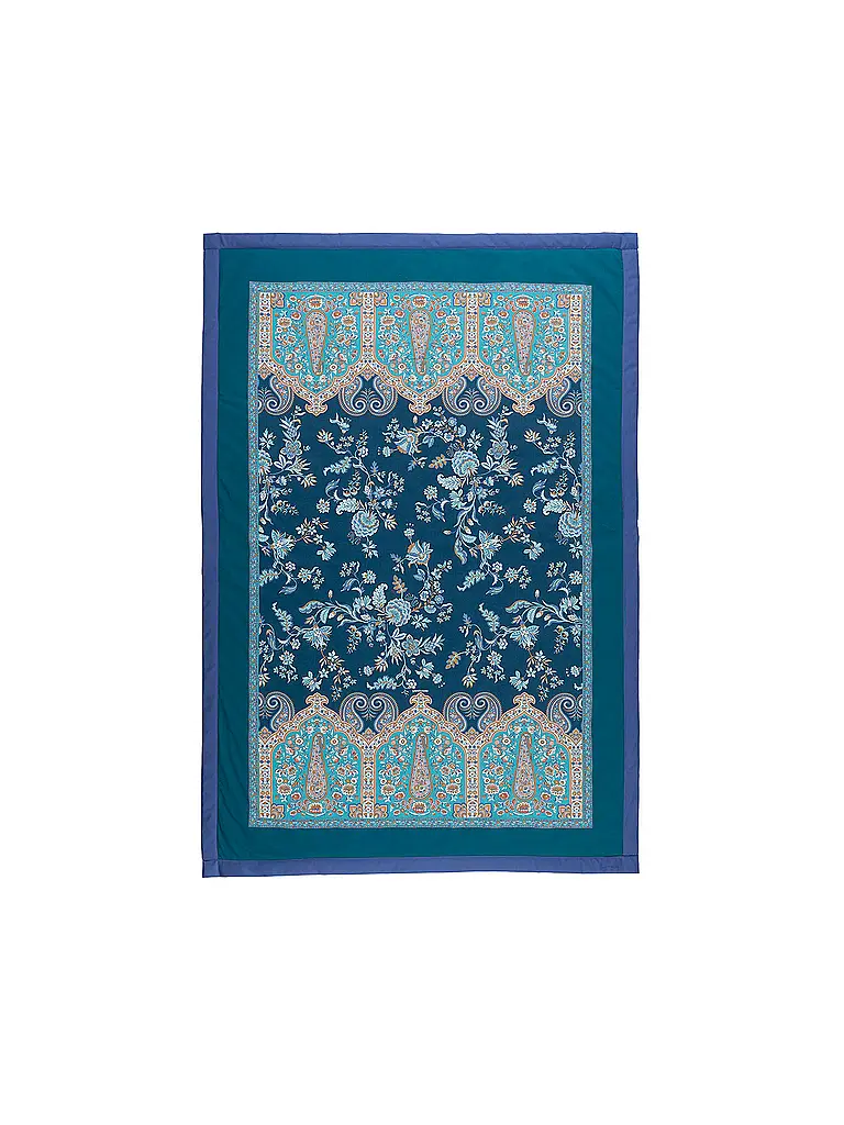 BASSETTI | Couvre-lit - Plaid 135x190cm INDIAN ROSES Bleu | dunkelblau