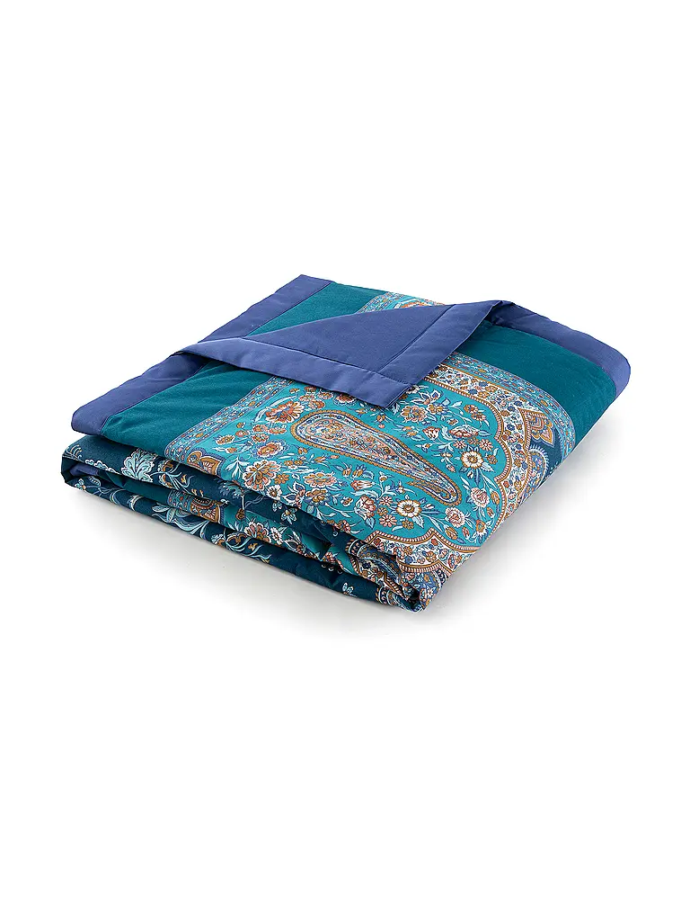 BASSETTI | Couvre-lit - Plaid 135x190cm INDIAN ROSES Bleu | 