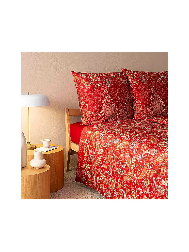 BASSETTI | Linge de lit en satin 2x70x90cm/ 200x200cm MONNALISA Rouge | 