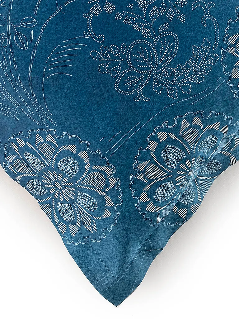 BASSETTI | Linge de lit en satin 70x90cm / 140x200cm ESPERIDI Pétrole | 