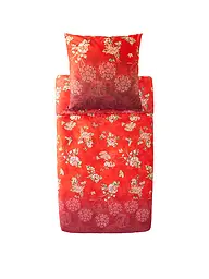 BASSETTI | Linge de lit en satin 70x90cm / 140x200cm ESPERIDI Beige | Rouge