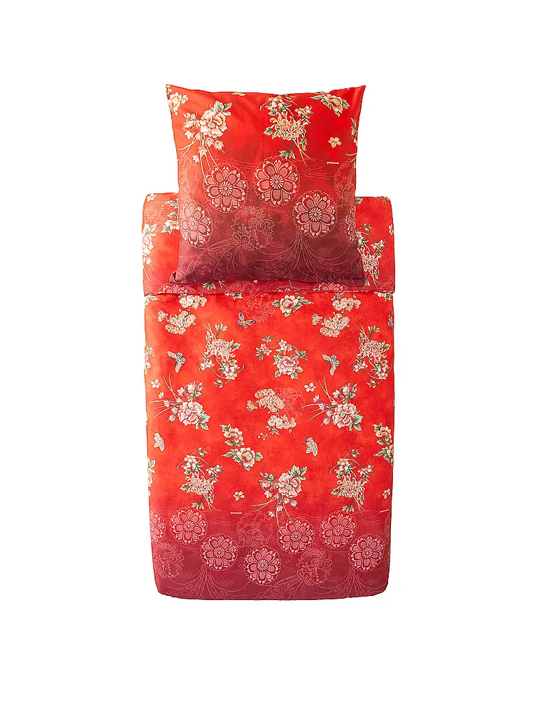 BASSETTI | Linge de lit en satin 70x90cm / 140x200cm ESPERIDI Rouge | rot