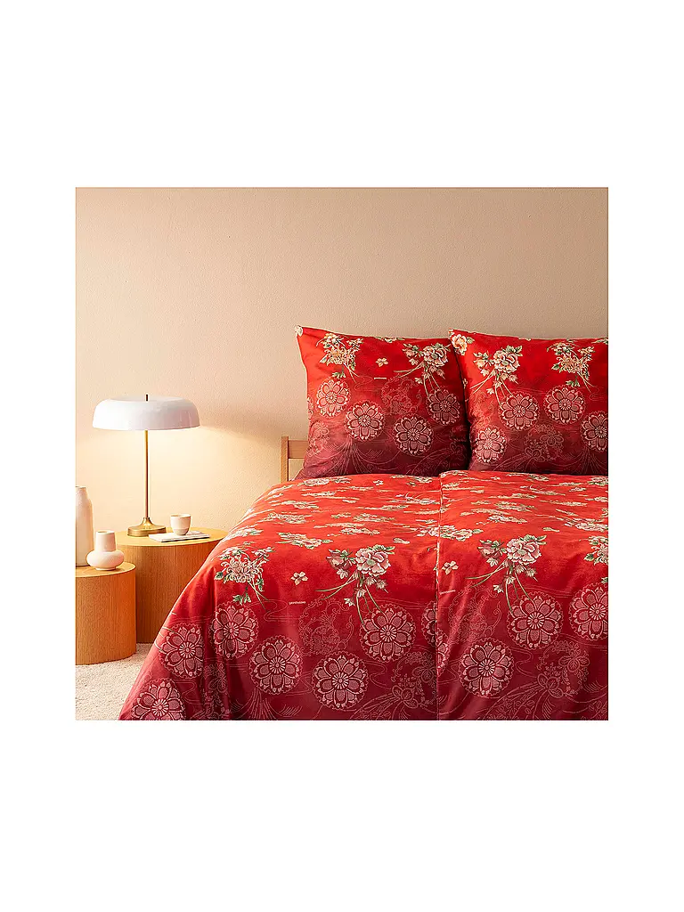 BASSETTI | Linge de lit en satin 70x90cm / 140x200cm ESPERIDI Rouge | rot