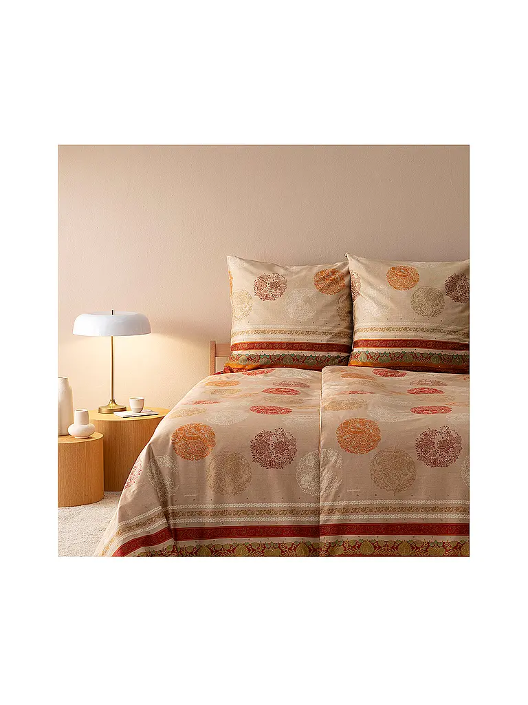 BASSETTI | Linge de lit en satin 70x90cm / 140x200cm FLORENCE Rouge | dunkelrot