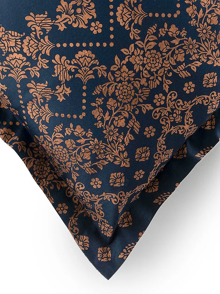 BASSETTI | Linge de lit en satin 70x90cm / 140x200cm GOLD DECOR Bleu | Bleu foncé