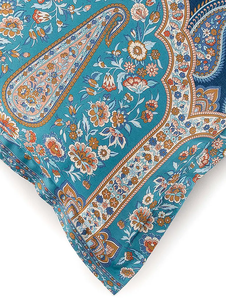 BASSETTI | Linge de lit en satin 70x90cm / 140x200cm INDIAN ROSES Bleu | 