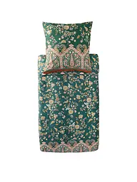 BASSETTI | Linge de lit en satin 70x90cm / 140x200cm INDIAN ROSES Bleu | Vert foncé