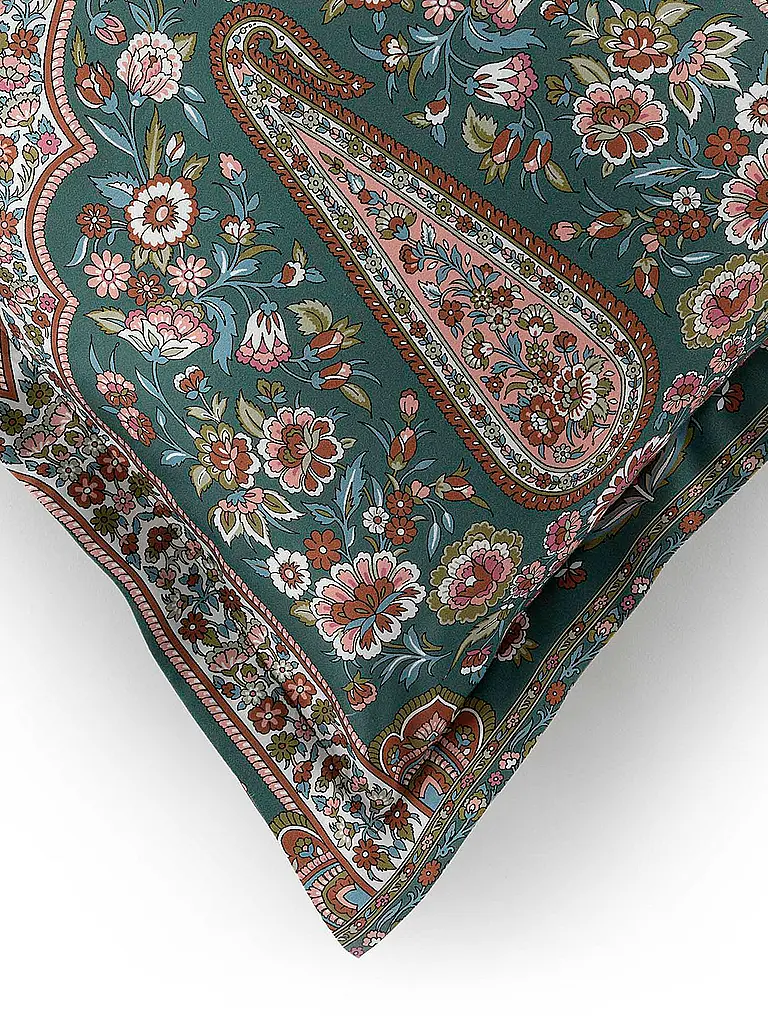 BASSETTI | Linge de lit en satin 70x90cm / 140x200cm INDIAN ROSES Vert | 