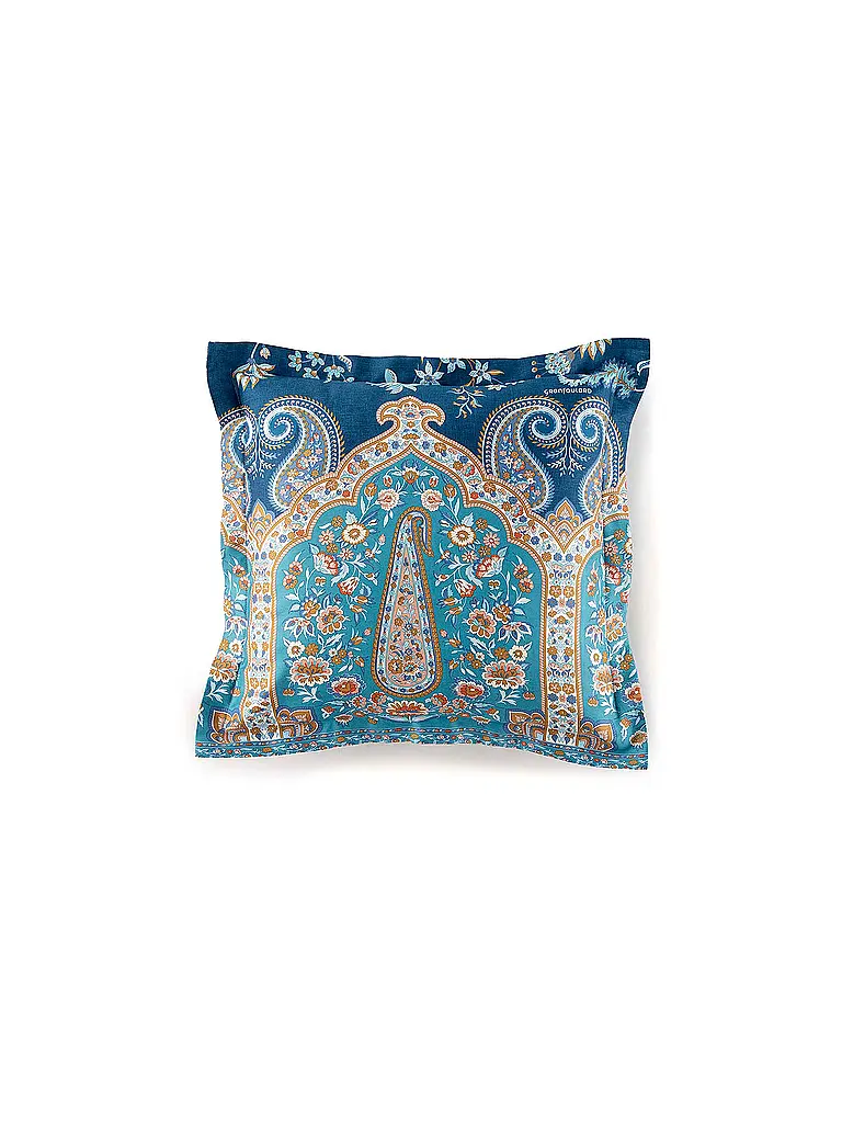 BASSETTI | Linge de lit en satin 70x90cm / 140x220cm INDIAN ROSES Bleu | 