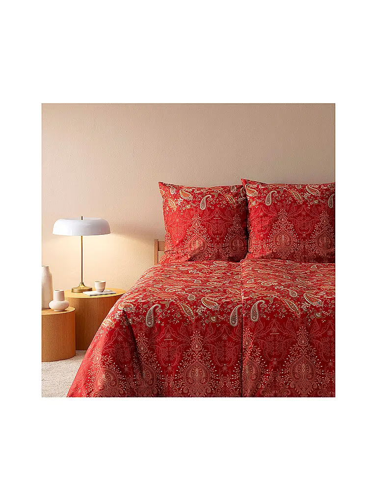 BASSETTI | Linge de lit en satin 70x90cm / 140x220cm MONNALISA Rouge | dunkelrot