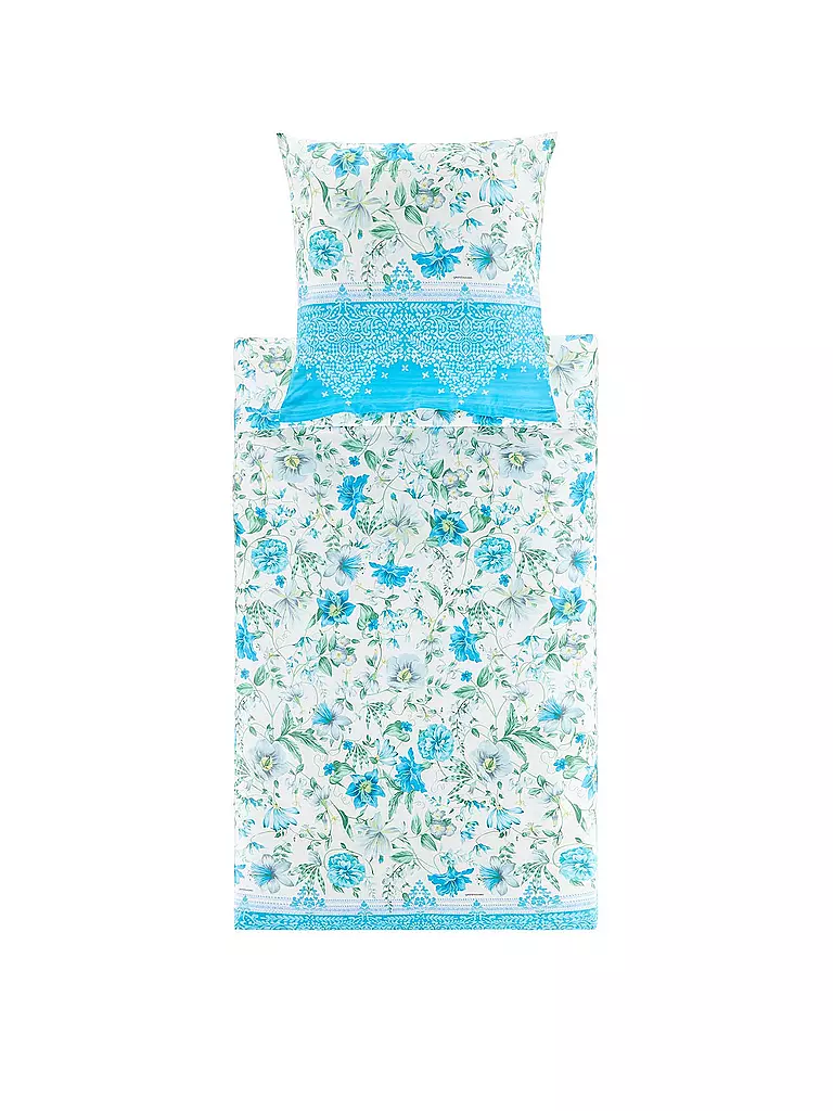 BASSETTI | Linge de lit en satin CASABLANCA 70x90cm/140x200cm Bleu | blau