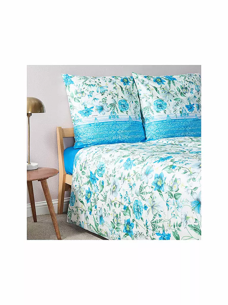 BASSETTI | Linge de lit en satin CASABLANCA 70x90cm/140x200cm Bleu | 
