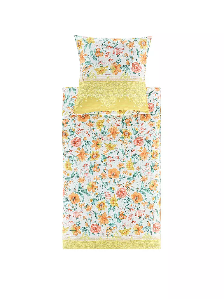 BASSETTI | Linge de lit en satin CASABLANCA 70x90cm/140x200cm Jaune | Jaune
