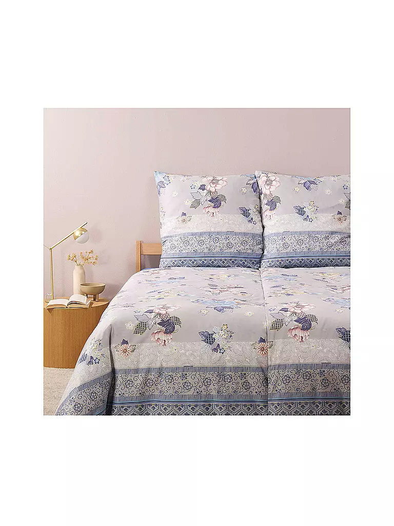 BASSETTI | Linge de lit en satin HANAMI 70x90cm/140x200cm Bleu | Bleu clair