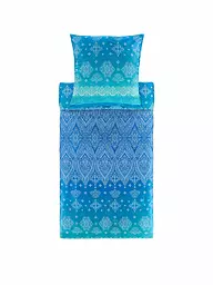 BASSETTI | Linge de lit en satin KERALA 2x 70x90cm / 200x200cm | Bleu