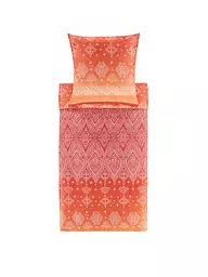 BASSETTI | Satin Bettwäsche KERALA 70x90cm/140x200cm Vert | Orange