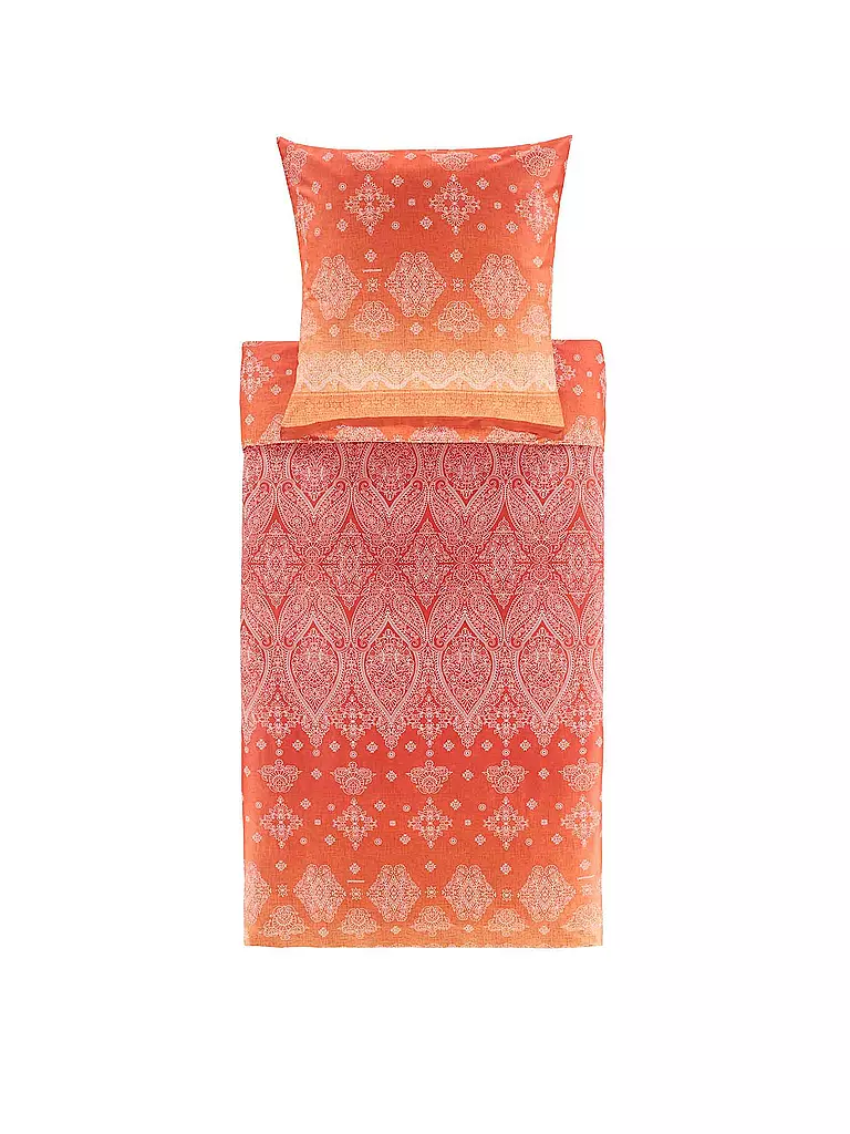 BASSETTI | Linge de lit en satin KERALA 70x90cm/140x200cm Orange | orange