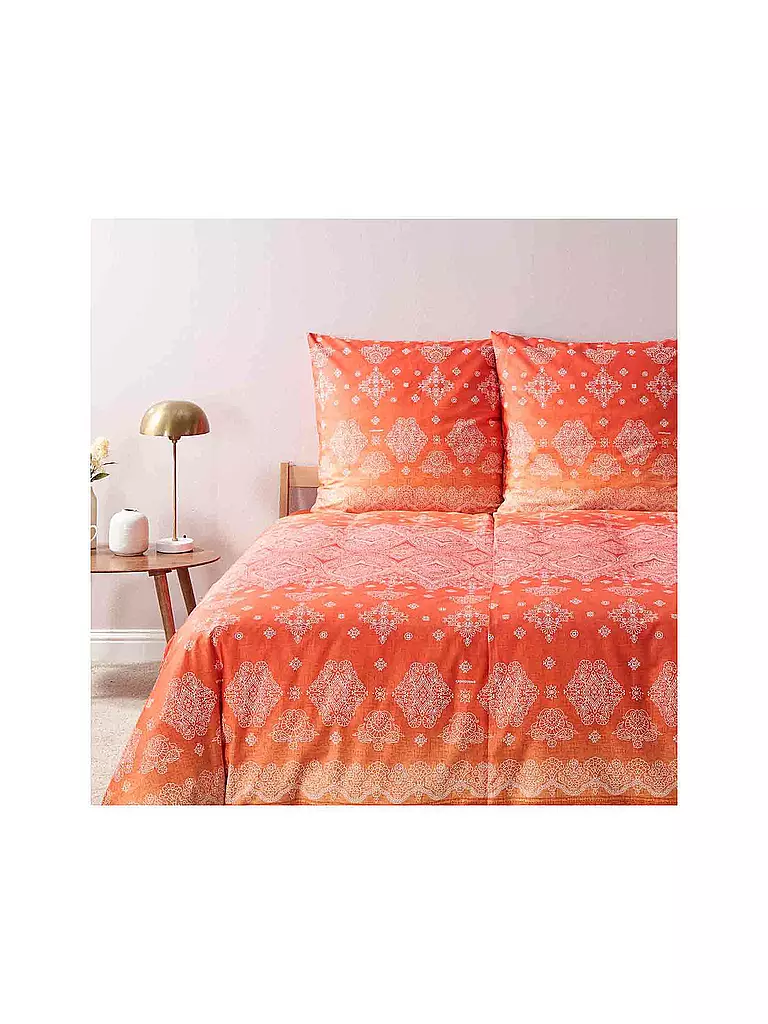 BASSETTI | Linge de lit en satin KERALA 70x90cm/140x200cm Orange | orange