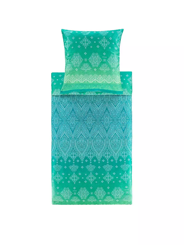 BASSETTI | Linge de lit en satin KERALA 70x90cm/140x220cm Vert | grün