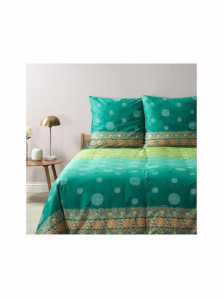 BASSETTI | Linge de lit en satin PALLAVICINO 70x90cm/140x200cm Vert | Vert