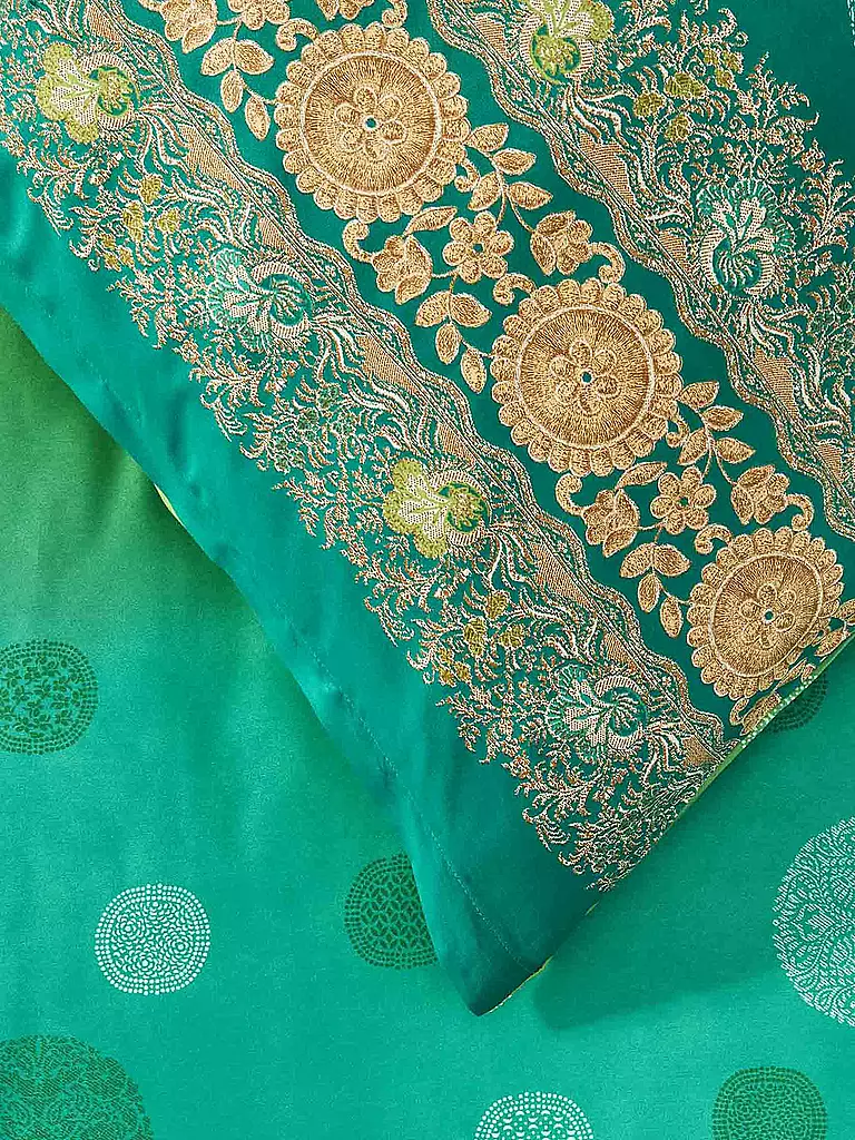 BASSETTI | Linge de lit en satin PALLAVICINO 70x90cm/140x200cm Vert | 