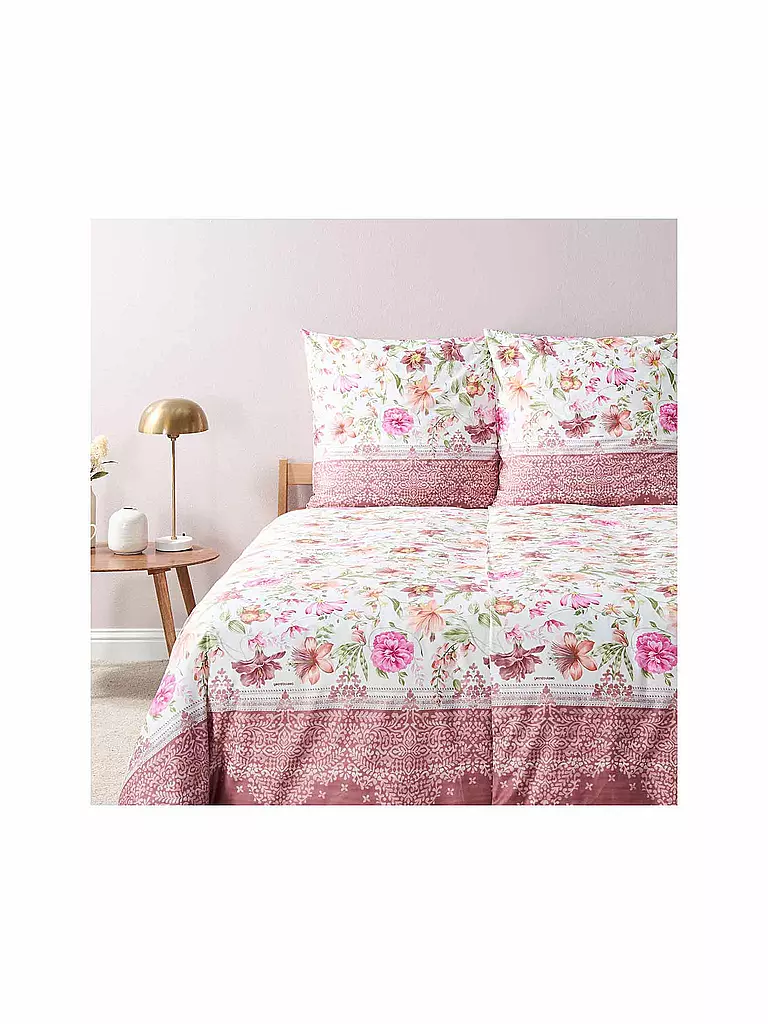 BASSETTI | Parure de lit en satin CASABLANCA 70x90cm/140x200cm Vieux rose | Rose