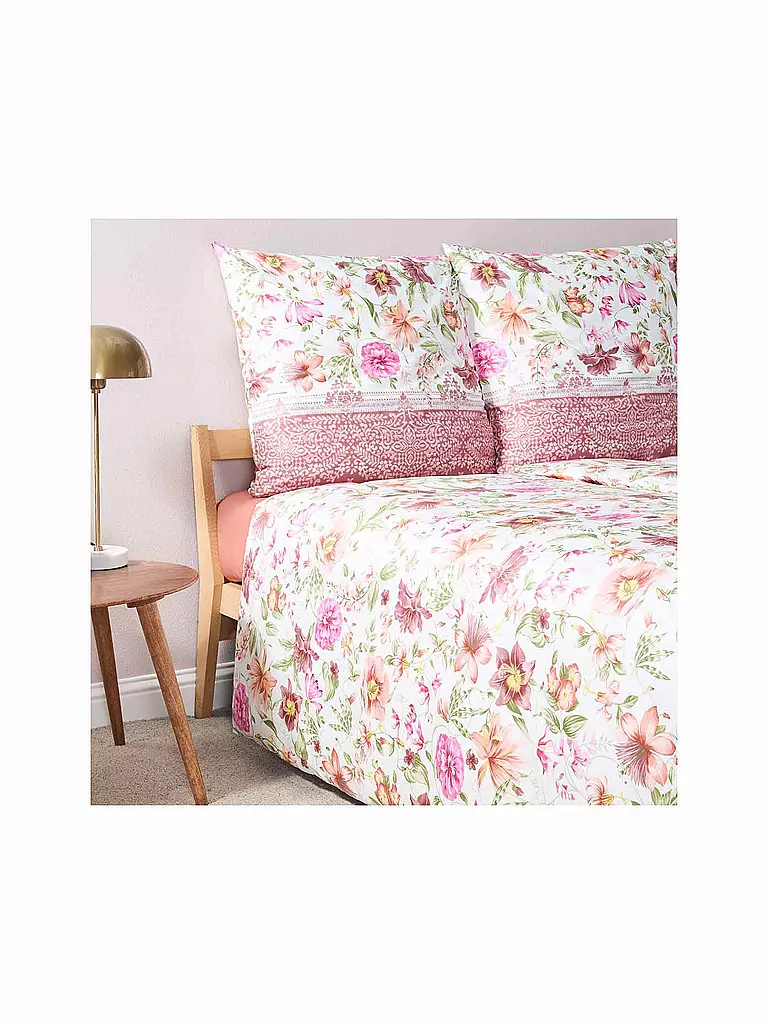 BASSETTI | Parure de lit en satin CASABLANCA 70x90cm/140x200cm Vieux rose | 