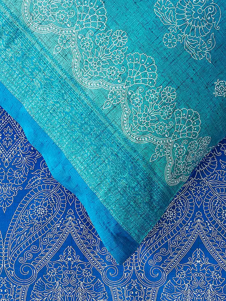 BASSETTI | Parure de lit en satin KERALA 70x90cm/140x200cm Bleu | 