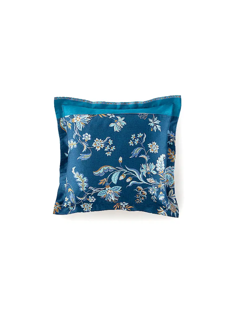 BASSETTI | Satin Bettwäsche 2x70x90cm/ 200x200cm INDIAN ROSES Blau | 