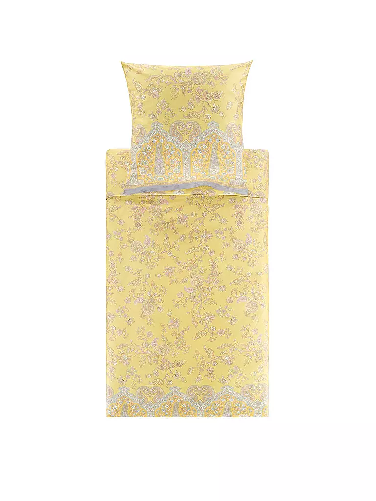 BASSETTI | Satin Bettwäsche INDIAN ROSES 70x90cm/140x200cm Jaune | gelb