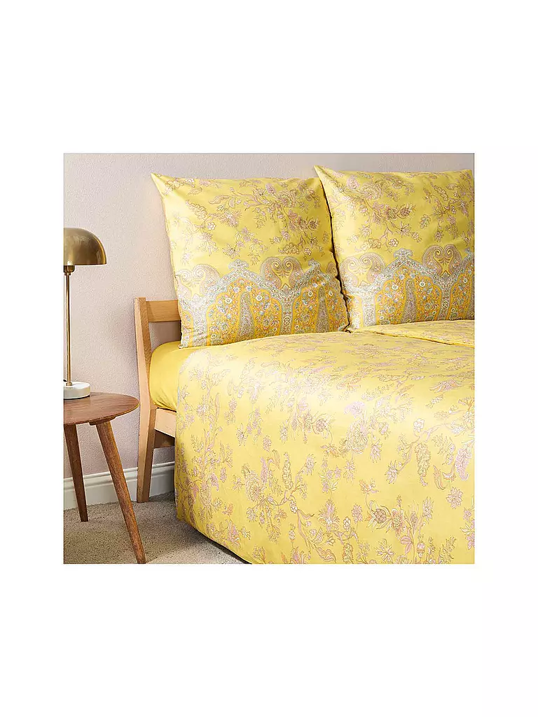 BASSETTI | Satin Bettwäsche INDIAN ROSES 70x90cm/140x200cm Jaune | 