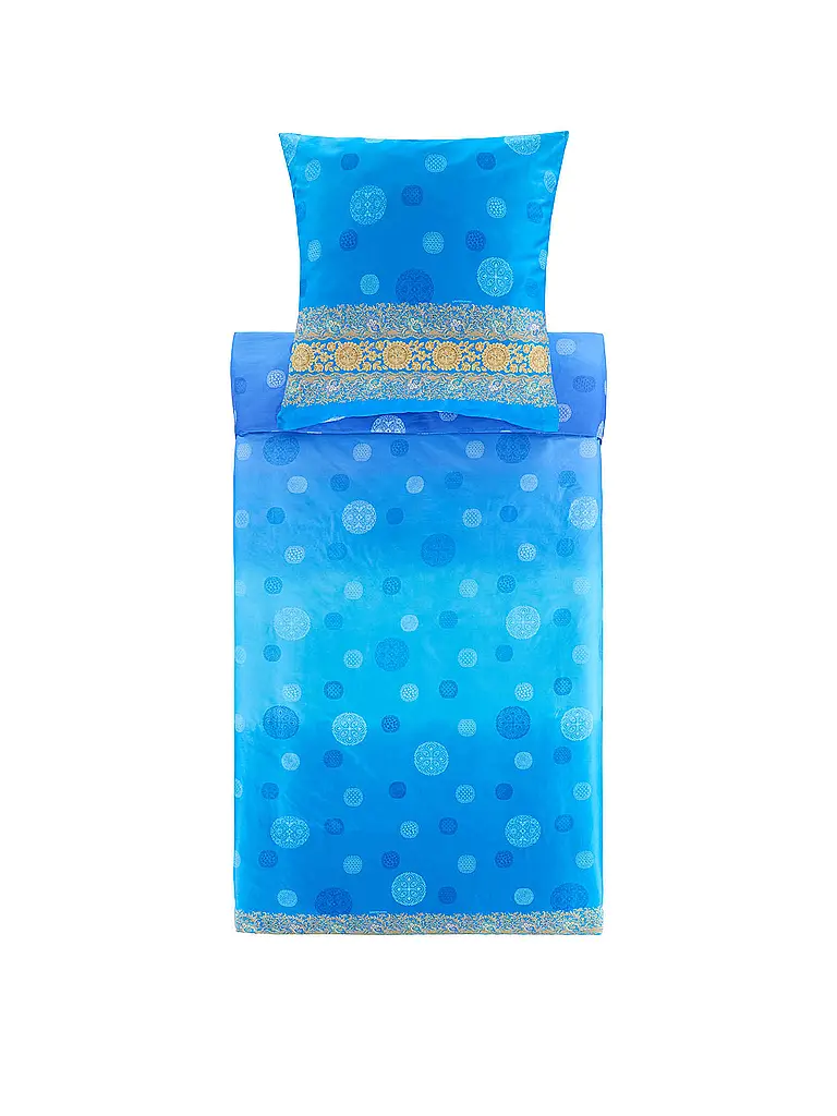 BASSETTI | Satin Bettwäsche NAIROBI 70x90cm/140x200cm Bleu | blau