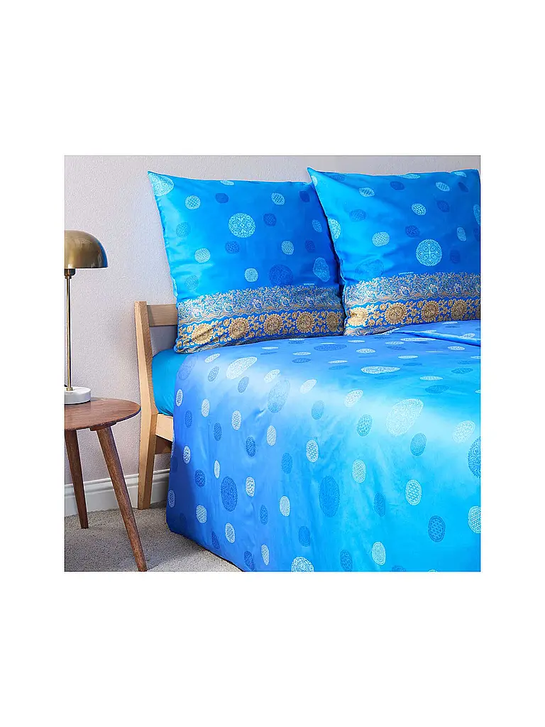 BASSETTI | Satin Bettwäsche NAIROBI 70x90cm/140x200cm Bleu | 