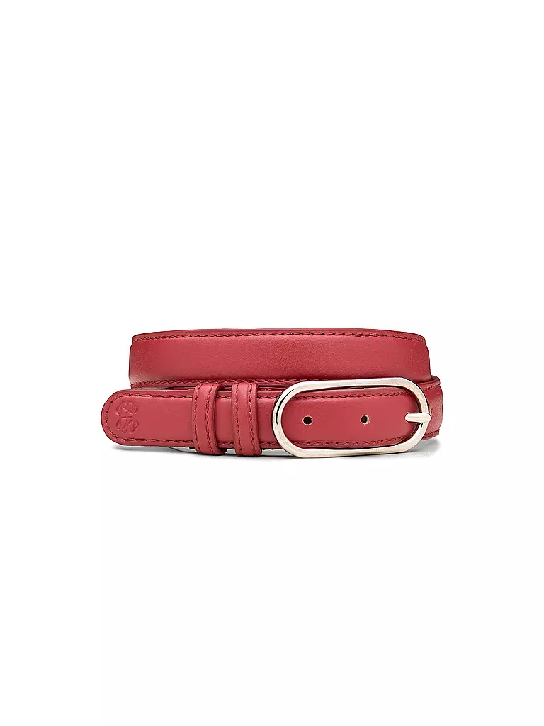 BECKSÖNDERGAARD | Ceinture en cuir GLOSSY NOLA LEATHER BELT Dusty Cedar Red | Rouge foncé