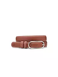 BECKSÖNDERGAARD | Ceinture en cuir GLOSSY NOLA LEATHER BELT Marron Moka | Marron