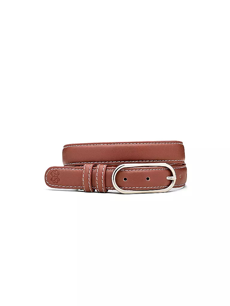 BECKSÖNDERGAARD | Ceinture en cuir GLOSSY NOLA LEATHER BELT Marron Moka | Marron
