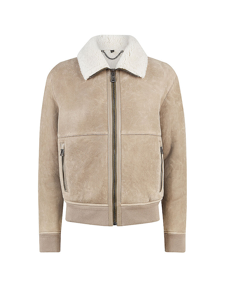 Veste en cuir TRACE beige XXXL