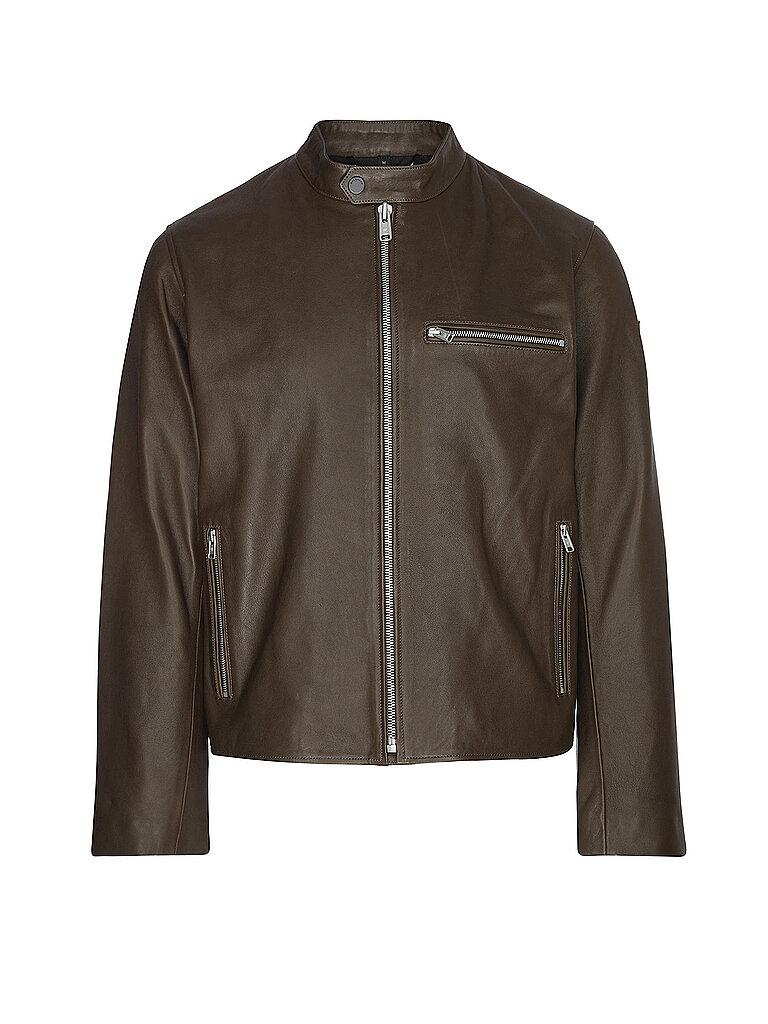 Veste en cuir TRACK olive XL