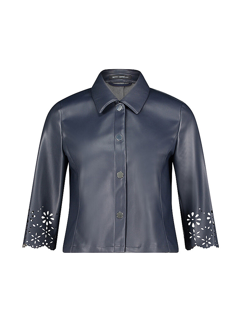 Blazer aspect cuir bleu marine 42