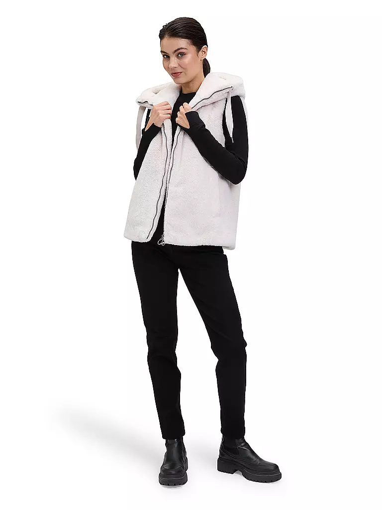 BETTY BARCLAY | Gilet aspect fourrure | creme