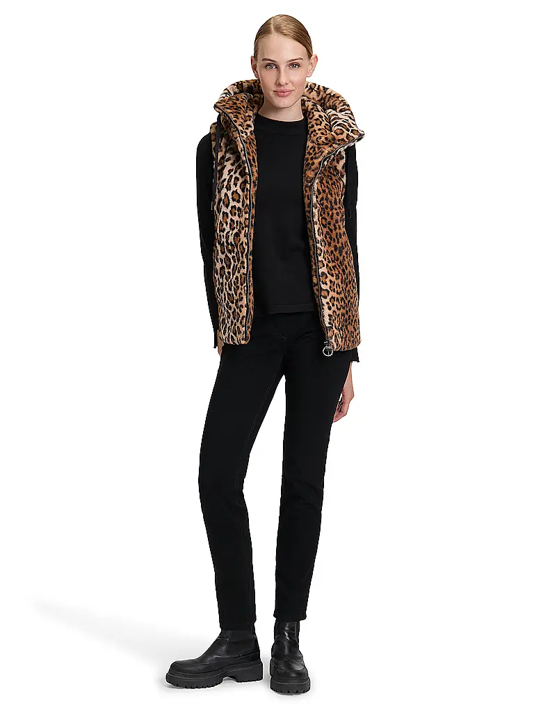 BETTY BARCLAY | Gilet aspect fourrure | Marron