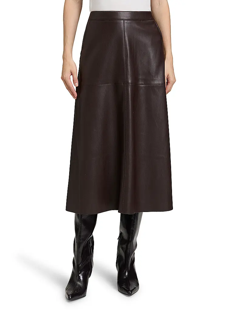 BETTY BARCLAY | Midi-jupe aspect cuir | braun
