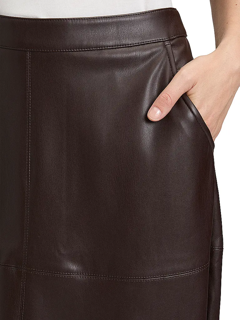 BETTY BARCLAY | Midi-jupe aspect cuir | braun