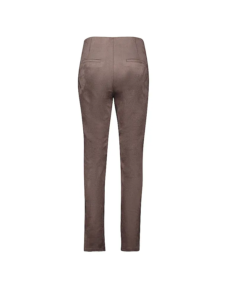 BETTY BARCLAY | Pantalon aspect cuir 7/8 Slim Fit | Marron